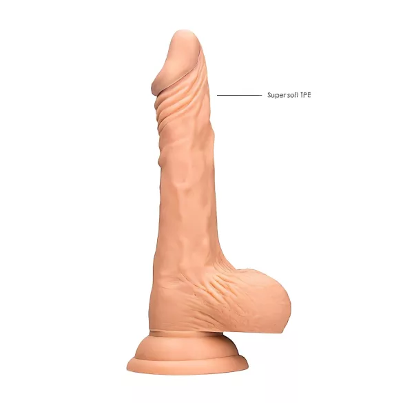 RealRock Dong 7 - naturtro dildo med testikler (17 cm) - naturlig
