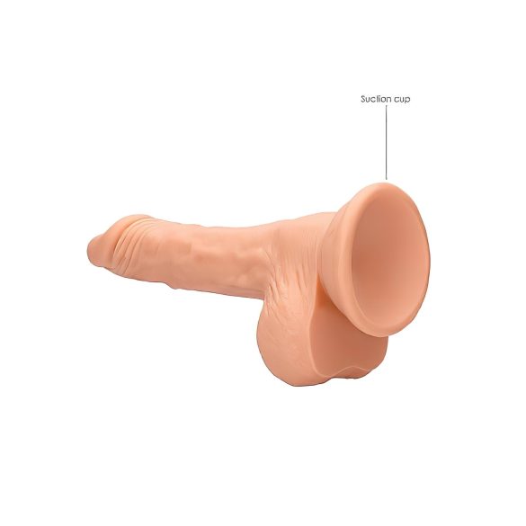 RealRock Dong 7 - naturtro dildo med testikler (17 cm) - naturlig