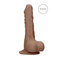   RealRock Dong 7 - naturtro dildo med pung (17 cm) - mørk natur