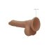 RealRock Dong 7 - naturtro dildo med pung (17 cm) - mørk natur