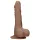 RealRock Dong 10 - naturtro dildo med testikler (25 cm) - mørk hudtone