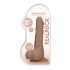 RealRock Dong 10 - naturtro dildo med testikler (25 cm) - mørk hudtone