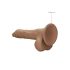 RealRock Dong 10 - naturtro dildo med testikler (25 cm) - mørk hudtone