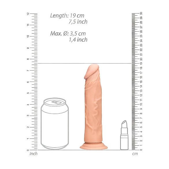 RealRock Dong 7 - realistisk dildo (17 cm) - naturlig