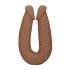 RealRock Dobbel Dong 18 - dobbelt dildo (46 cm) - mørk hudtone