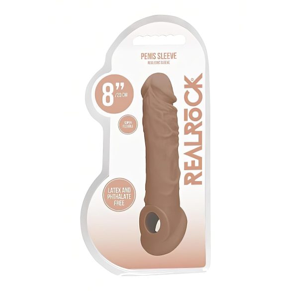 RealRock Peniserm Mansjett 21cm - Mørk Naturlig