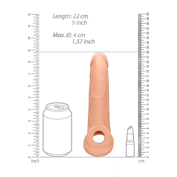 RealRock Penisermer 9 - 21,5 cm - Naturfarget