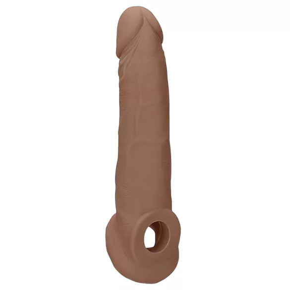 RealRock Penishylse 9 (21,5 cm) - mørk hudfarge