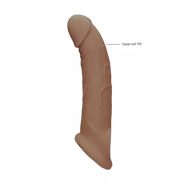 RealRock Penishylse 9 (21,5 cm) - mørk hudfarge