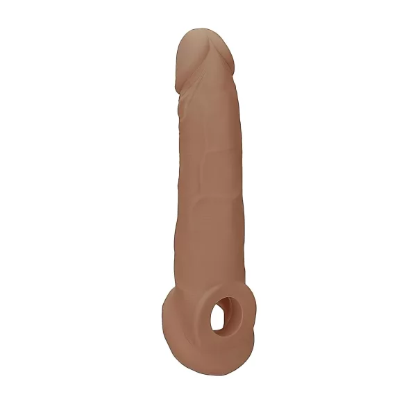 RealRock Penishylse 9 (21,5 cm) - mørk hudfarge