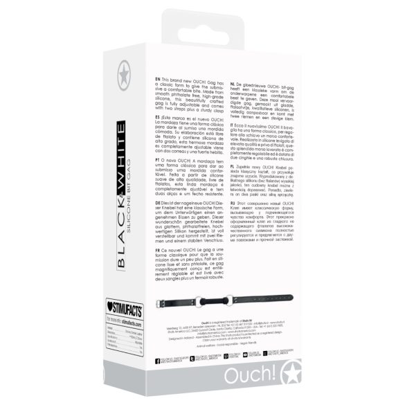 Ouch! - beinformet munnknebel (svart)