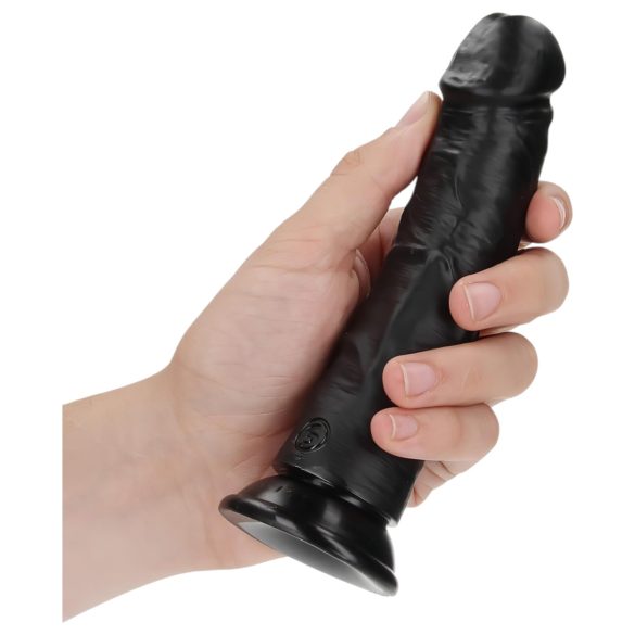 RealRock - realistisk dildo med sugekopp - 15,5cm (svart)