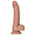 RealRock - sugekopp dildo med testikler - 15,5 cm (mørk hudfarge)