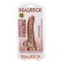 RealRock - sugekopp dildo med testikler - 15,5 cm (mørk hudfarge)