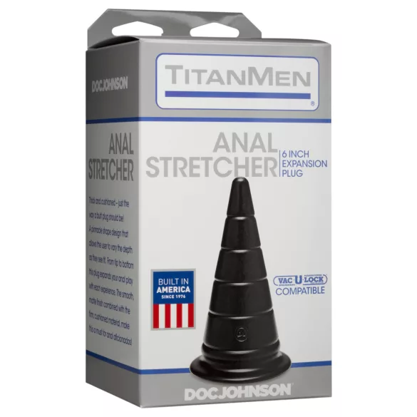 Doc Johnson TitanMen Anal Stretcher - konisk analutvider-plugg (svart) - 15 cm