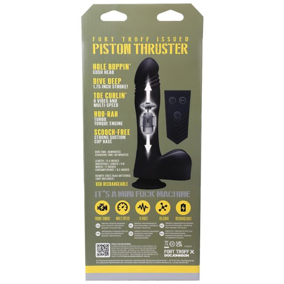 Doc Johnson Mini F-Maskin Piston - Trådløs svart trykkvibrator