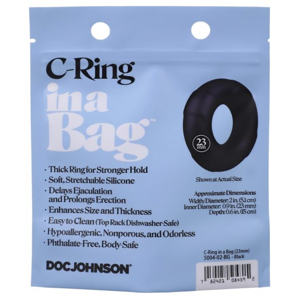 Doc Johnson C-Ring - silikon penisering (svart)