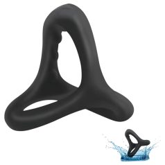 Penis- og testikkelring med prikkete overflate (svart) Penis- og testikkelring med prikkete overflate (svart)