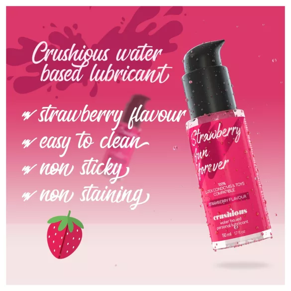 Crushious - vannbasert glidemiddel, jordbær (50 ml)
