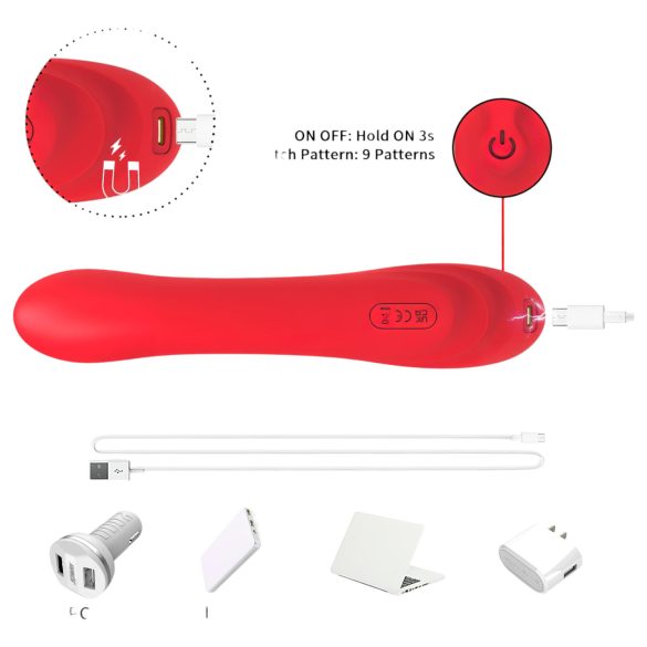 Bestoy - G-punkt-vibrator med tunge (rød)