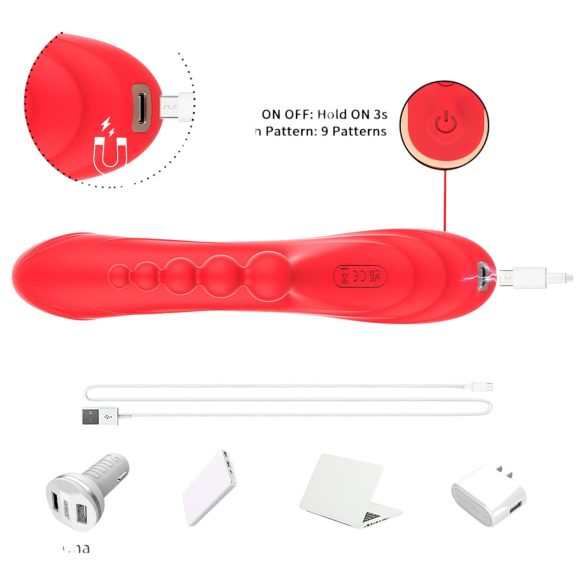 Bestoy - 3-armet, tungevibrator (rød)