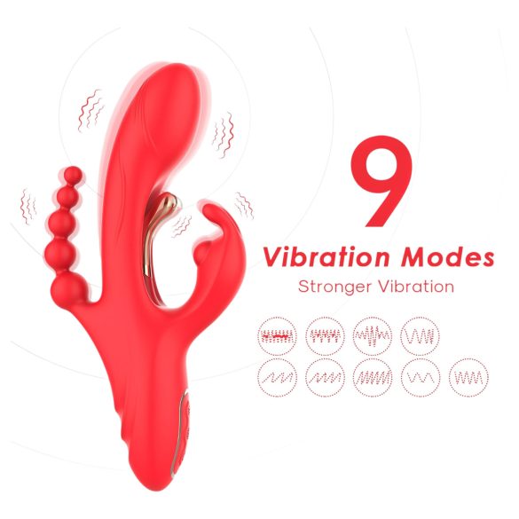 Bestoy - 3-armet, tungevibrator (rød)