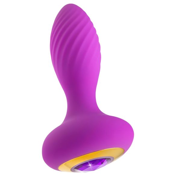 Oh My Gem – Vibrerende analplugg med juvel (lilla)