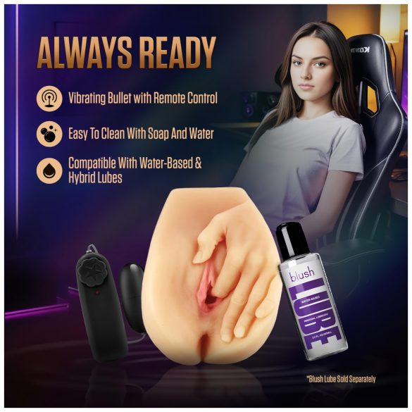 Enlust Selena - vibrasjons­vagina med KI‑bilder (naturlig)