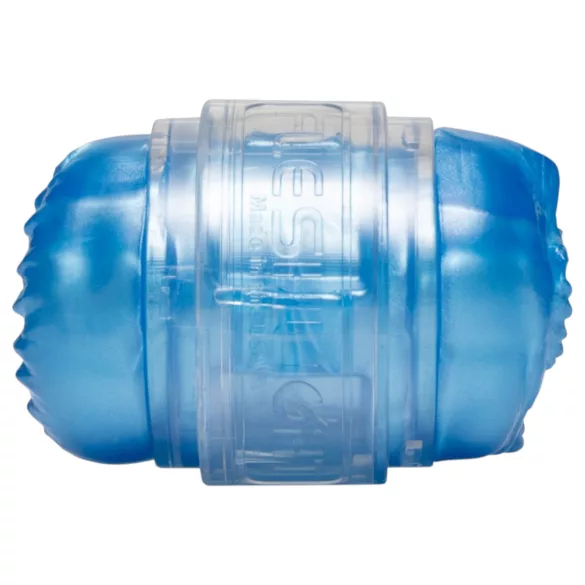 Fleshlight Quickshot Vantage - gjennomsiktig dobbel onanihylse (blå)