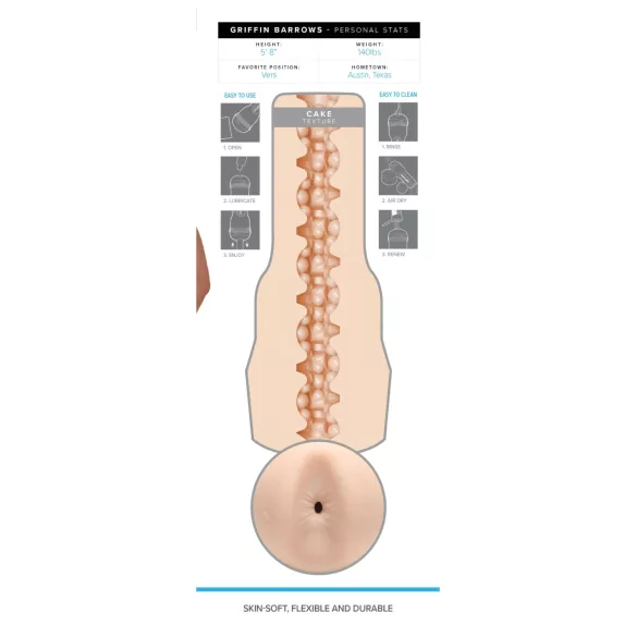 Fleshjack Griffin Barrows - naturtro rumpe masturbator (naturlig)