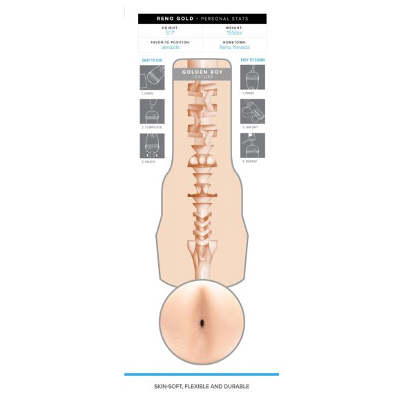 Fleshjack Reno Gold - naturtro rumpe masturbator (naturlig)