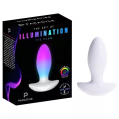 Paradise Illumination - lysende vibrerende analplugg (hvit)