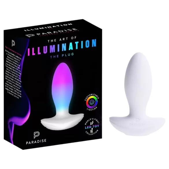 Paradise Illumination - lysende vibrerende analplugg (hvit)
