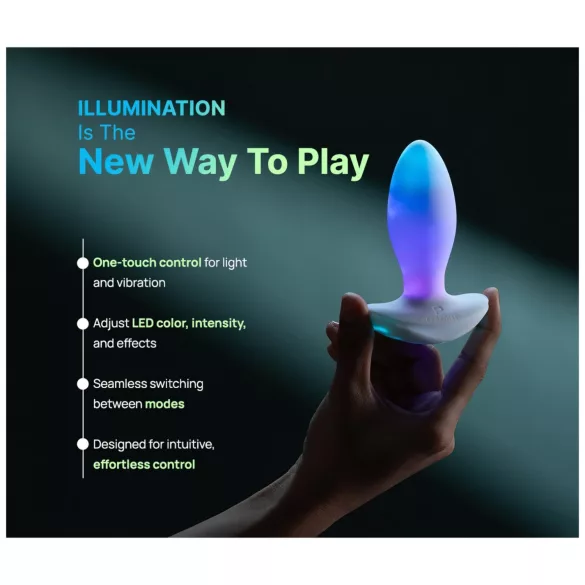 Paradise Illumination - lysende vibrerende analplugg (hvit)
