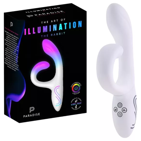 Paradise Illumination - lysende klitorisstimulator med arm (hvit)