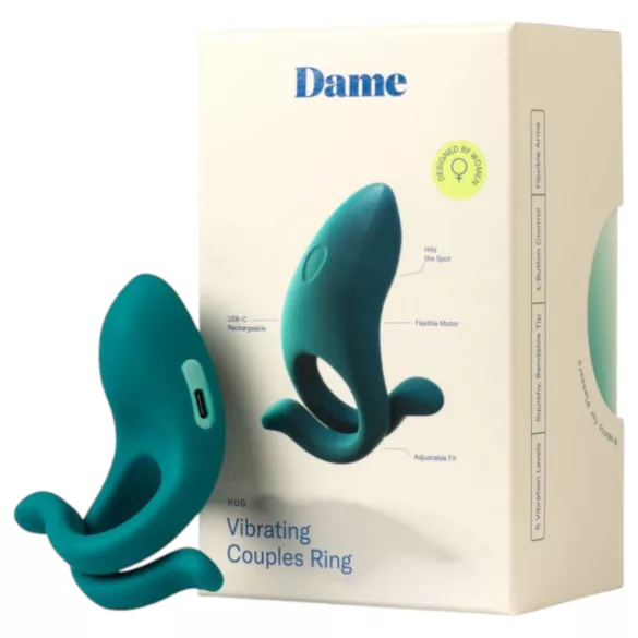 Dame Hug - justerbar vibrerende penisring (grønn)