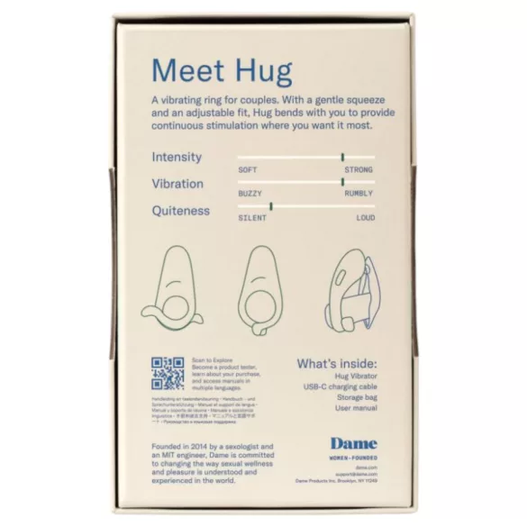Dame Hug - justerbar vibrerende penisring (grønn)
