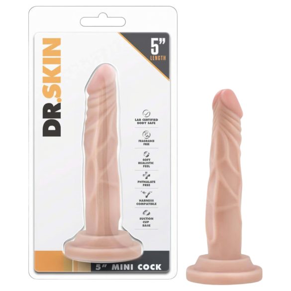 Dr. Skin 5 - realistisk dildo med sugekopp - hudfarget (14,5 cm)