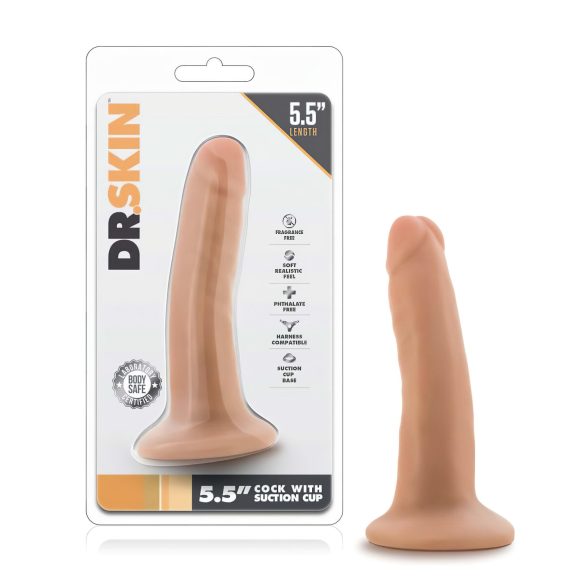Dr. Skin 5,5 - naturtro suge dildo - 14cm