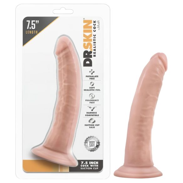 Dr. Skin 7,5 - naturtro dildo med sugekopp - naturlig (17,5 cm)