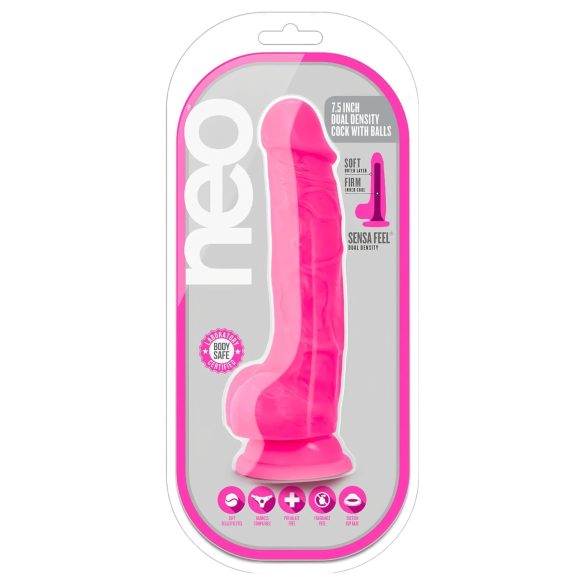 Blush Neo – dildo med sugekopp – 19 cm (rosa)
