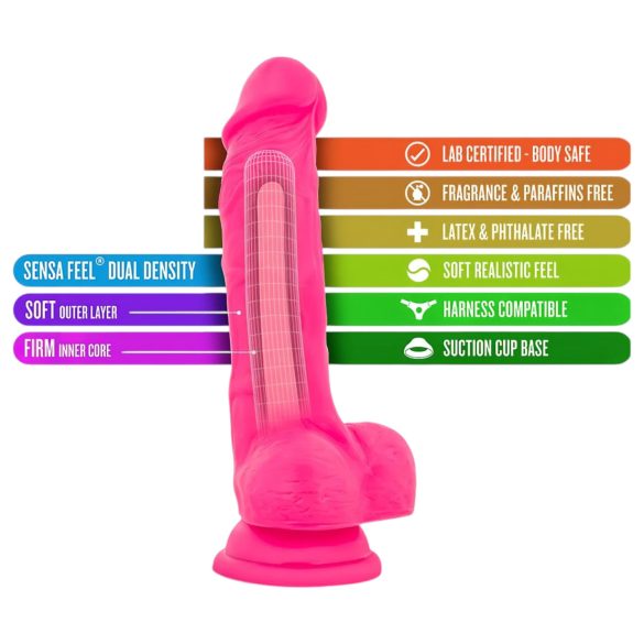 Blush Neo – dildo med sugekopp – 19 cm (rosa)