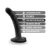 Temptasia Twist Small - dildo med sugekopp, vridd design (svart)