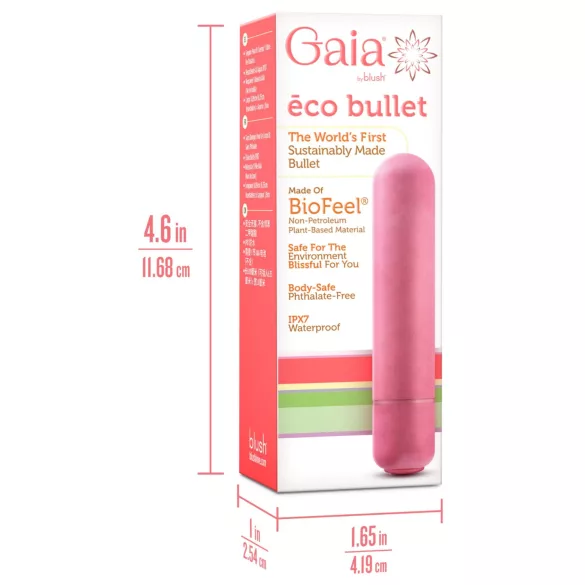 Gaia Eco M - miljøvennlig stavvibrator (korall) - medium