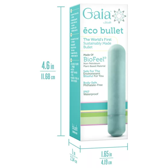 Gaia Eco M - miljøvennlig stavvibrator (turkis) - medium