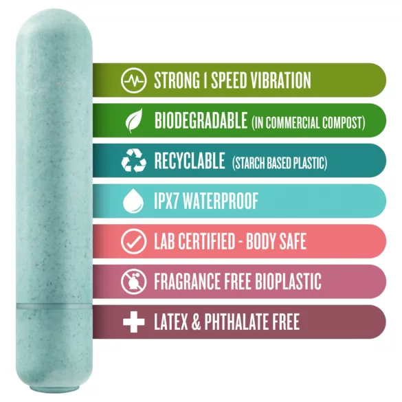 Gaia Eco M - miljøvennlig stavvibrator (turkis) - medium