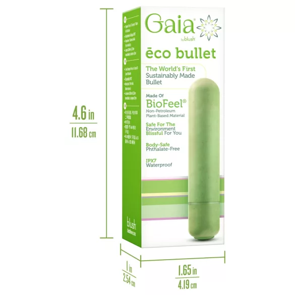 Gaia Eco M - Miljøvennlig stavvibrator (grønn) - medium