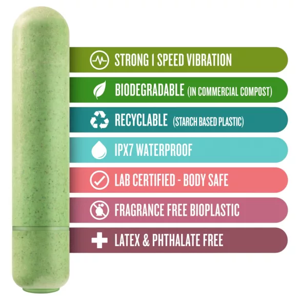 Gaia Eco M - Miljøvennlig stavvibrator (grønn) - medium