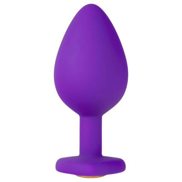 Temptasia M - gull akryl hjerte anal dildo (lilla) - medium