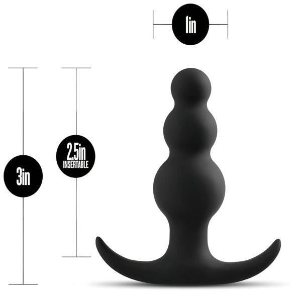 Anal Eventyr Platinum - perlet analplugg (svart)